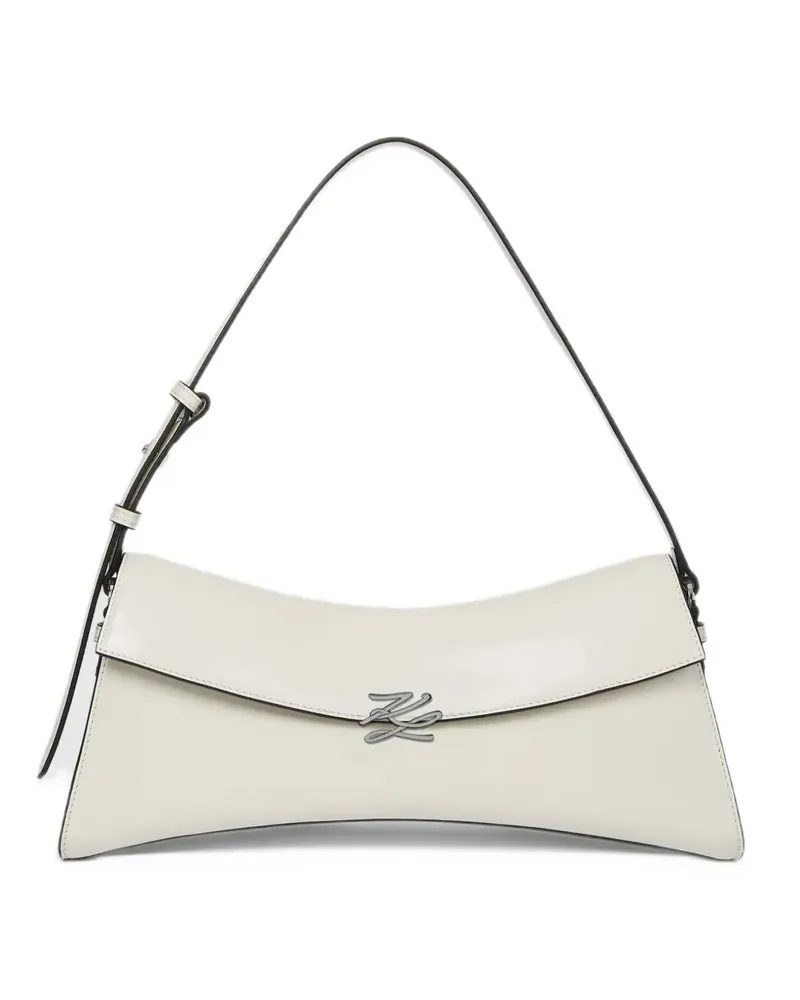 Karl Lagerfeld K/Autograph Twist Schultertasche mit Logo - Weiß Weiß