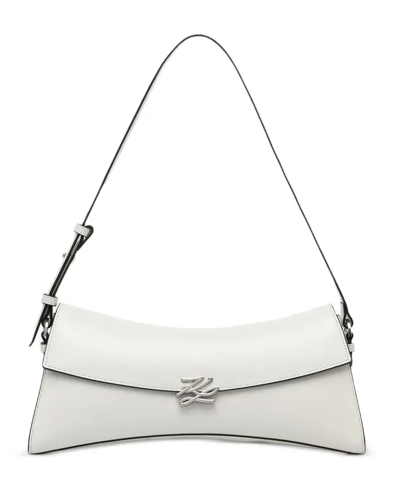 Karl Lagerfeld K/Autograph Twist Schultertasche mit Logo - Weiß Weiß