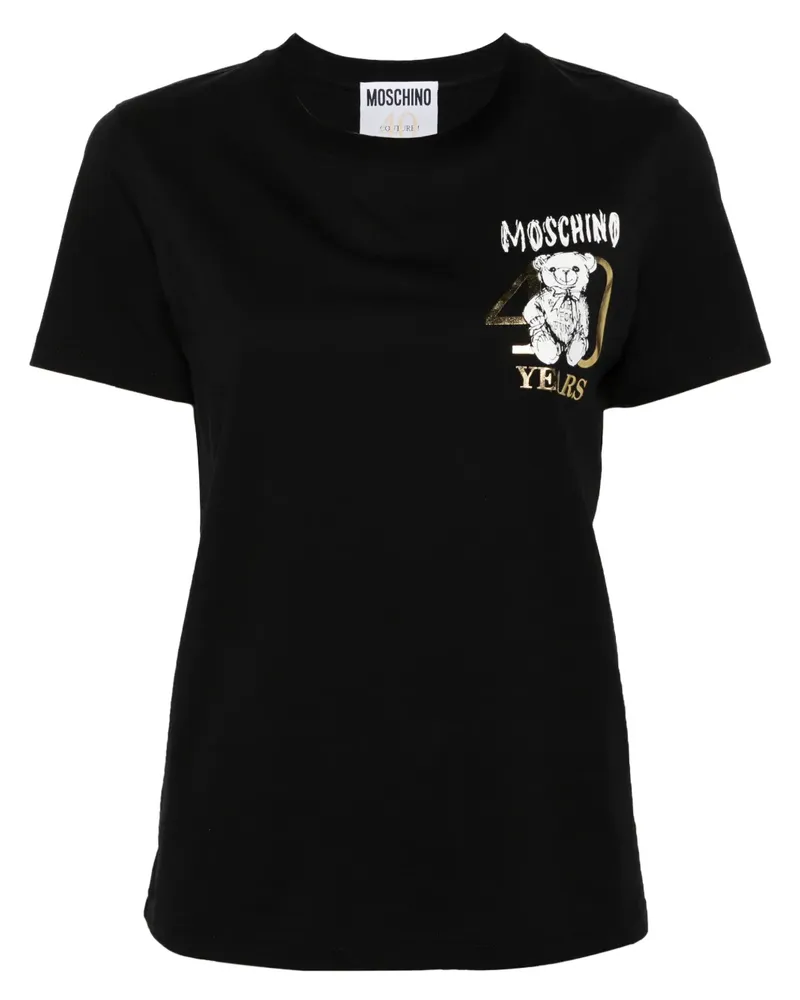 Moschino T-Shirt mit Teddy-Print - Schwarz Schwarz