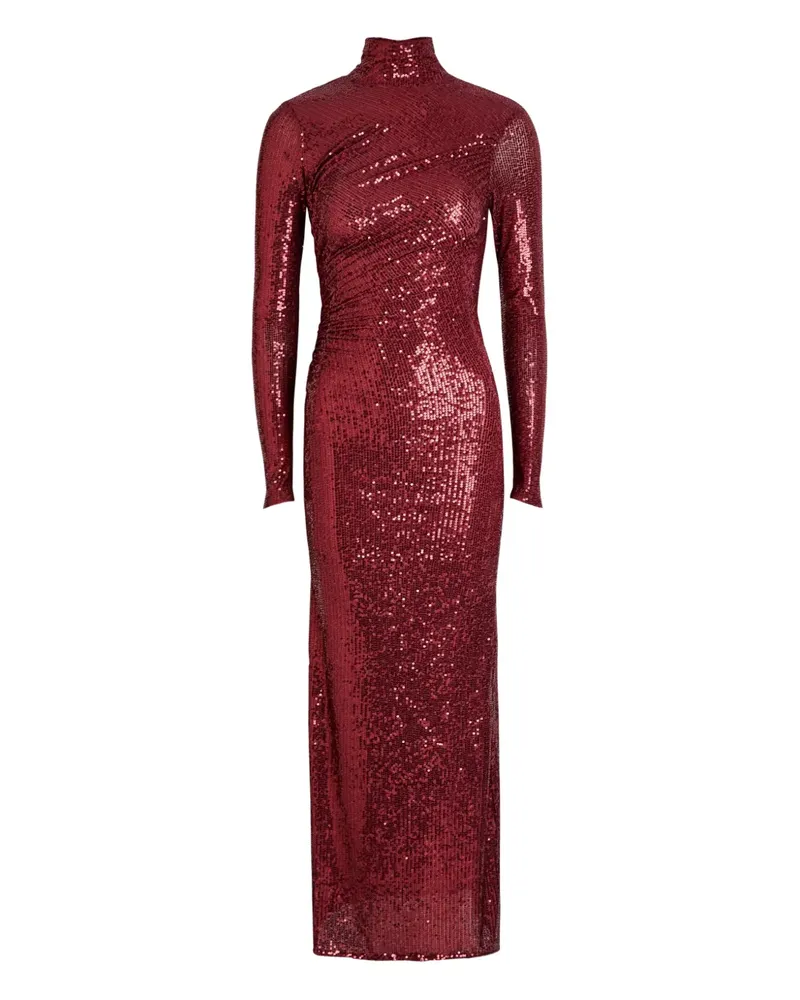 Needle & Thread Malia sequin turtleneck midi dress - Rot Rot