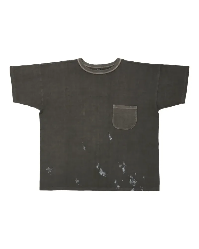 Taiga Takahashi Sumi Kira T-Shirt mit Farbklecks-Print - Grau Grau