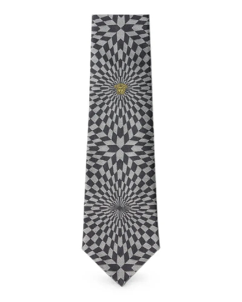 Versace jacquard silk twill tie - Grau Grau