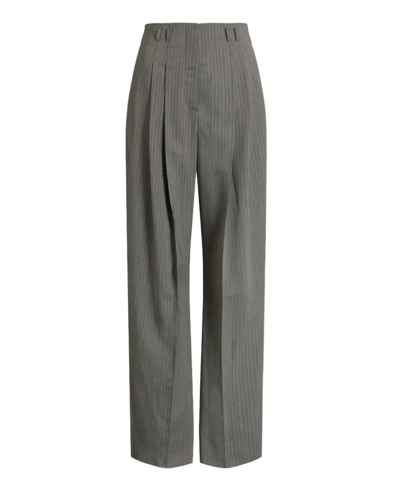 Alberta Ferretti Bundfaltenhose mit Nadelstreifen - Grau Grau