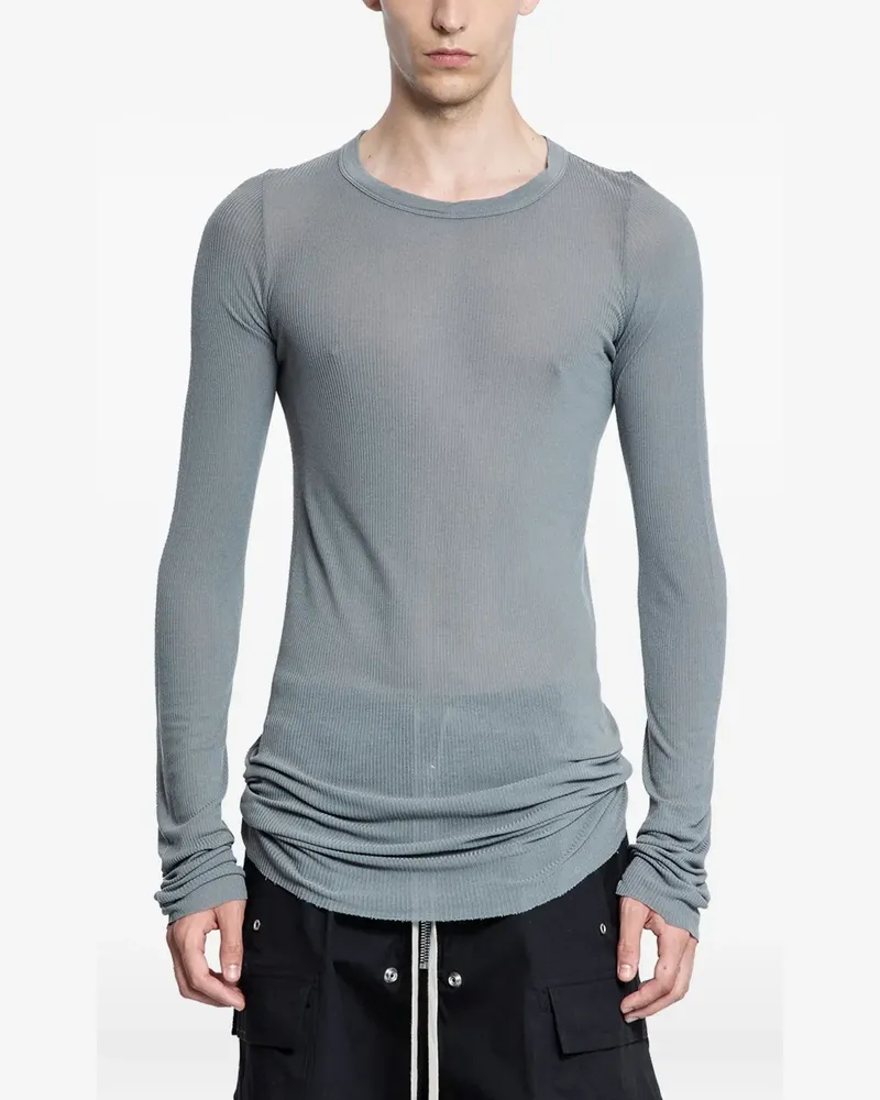 Rick Owens Geripptes Forever Langarmshirt - Blau Blau