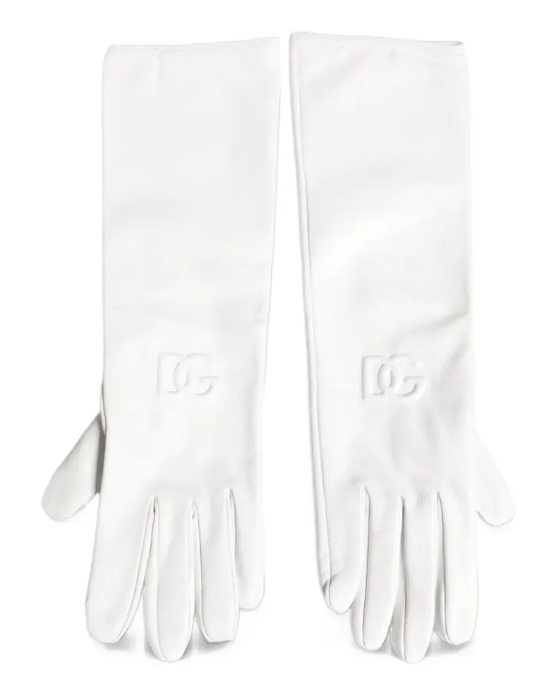 Dolce & Gabbana embossed DG logo gloves - Weiß Weiß
