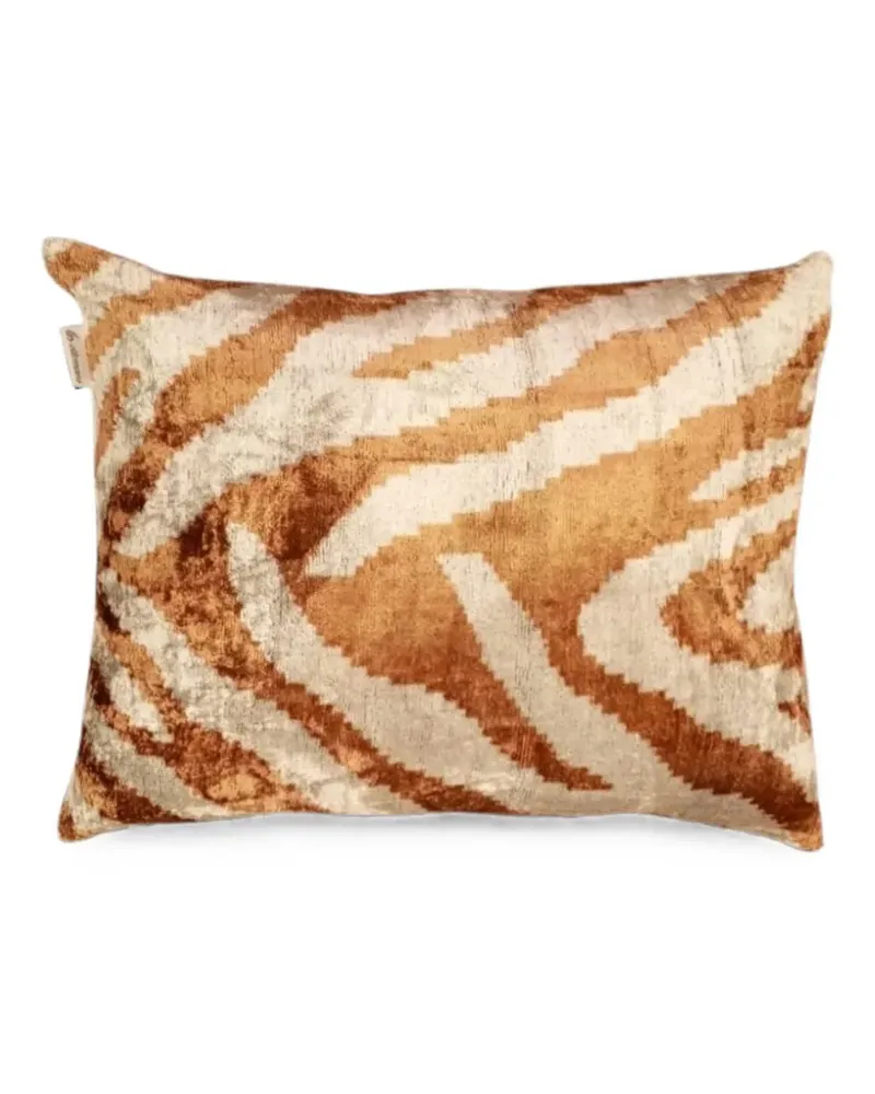 Les-Ottomans ikat-pattern cushion - Orange Orange