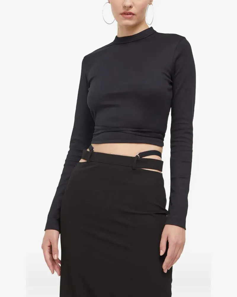 HUGO BOSS cut-out logo-detail top - Schwarz Schwarz