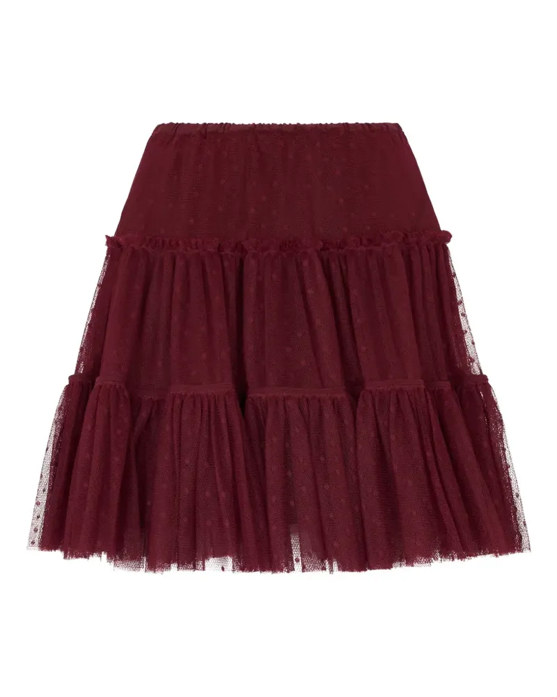 Valentino Garavani Gepunkteter Rock mit Rüschen - Rot Rot
