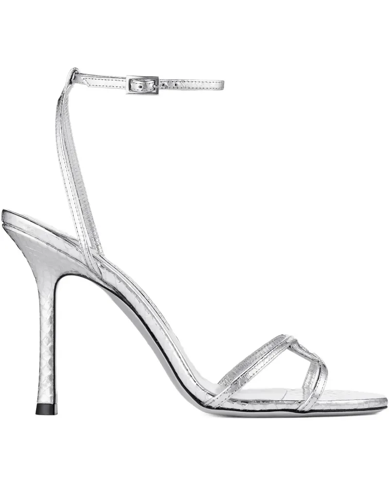 Jimmy Choo 100mm Leo ankle-strap open-toe sandals - Silber Silber