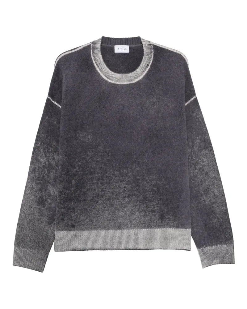 Amish Pullover mit rundem Ausschnitt - Grau Grau