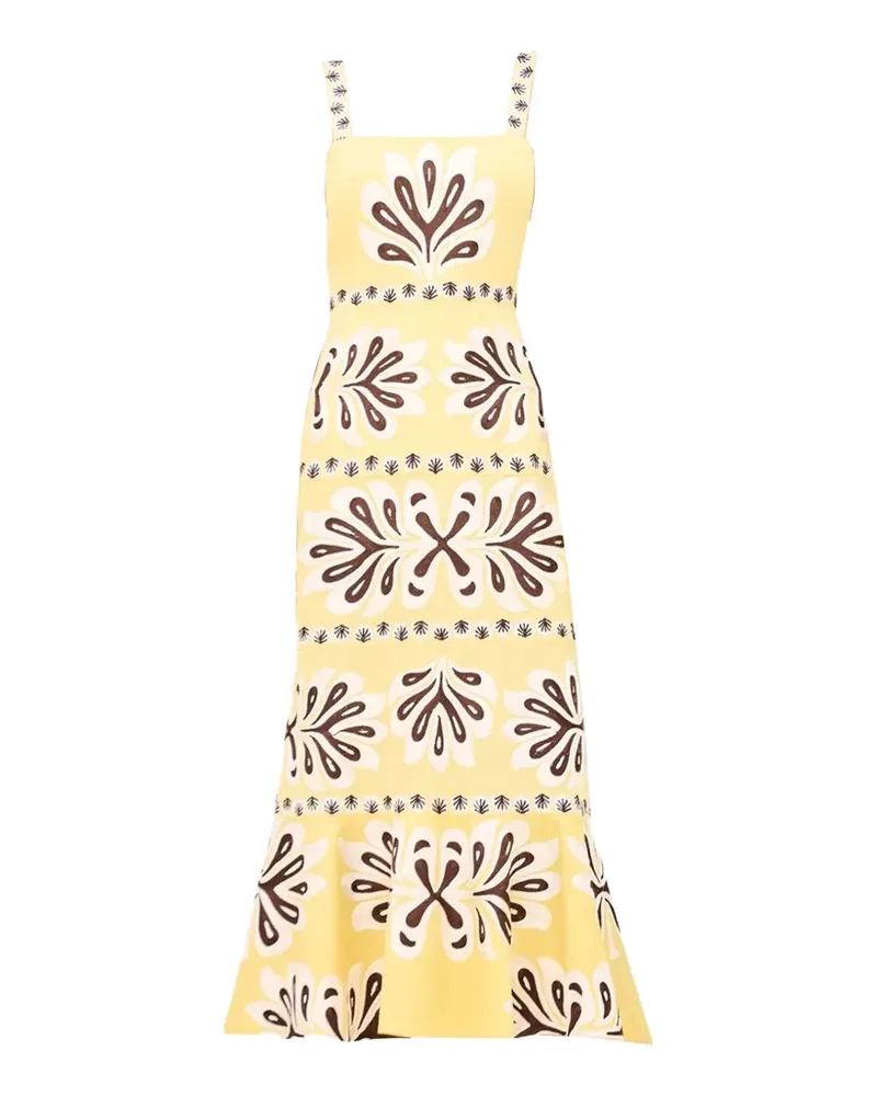 Alexis Sirena graphic-print midi dress - Gelb Gelb