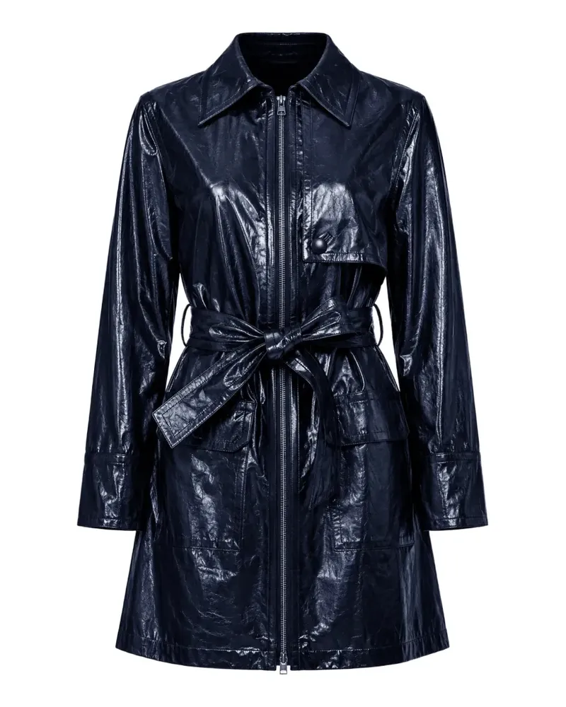 Yigal Azrouel belted crinkled-finish mini dress - Blau Blau