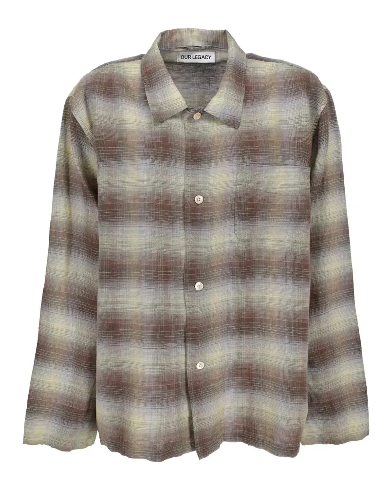 Our Legacy check-print chest-pocket shirt - Grün Grün