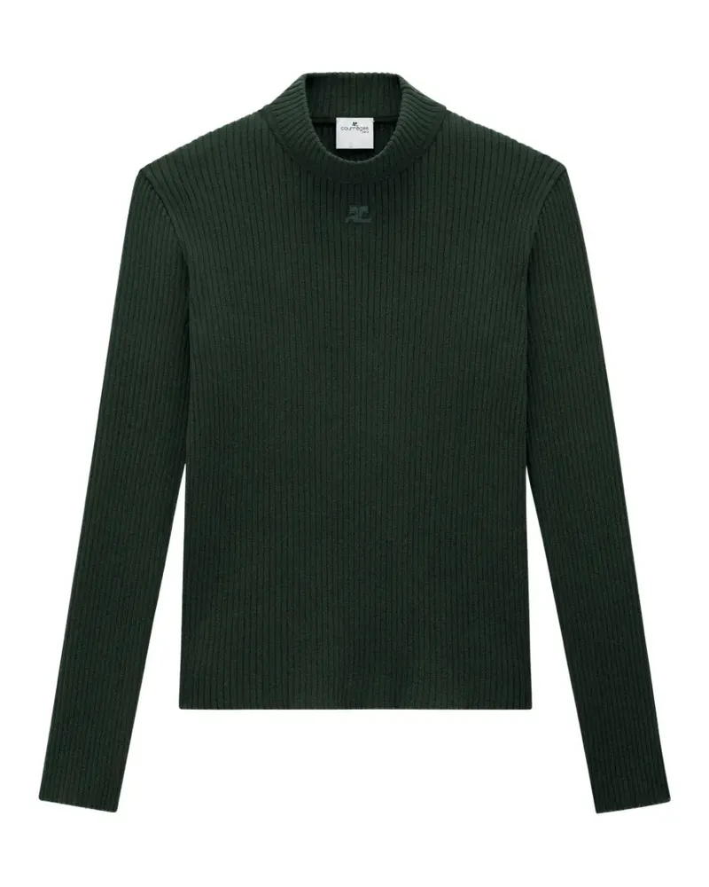 Courrèges Reedition rib-knit mock-neck sweater - Grün Grün