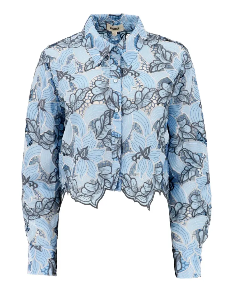 L'Agence Akemi floral button-down blouse - Blau Blau