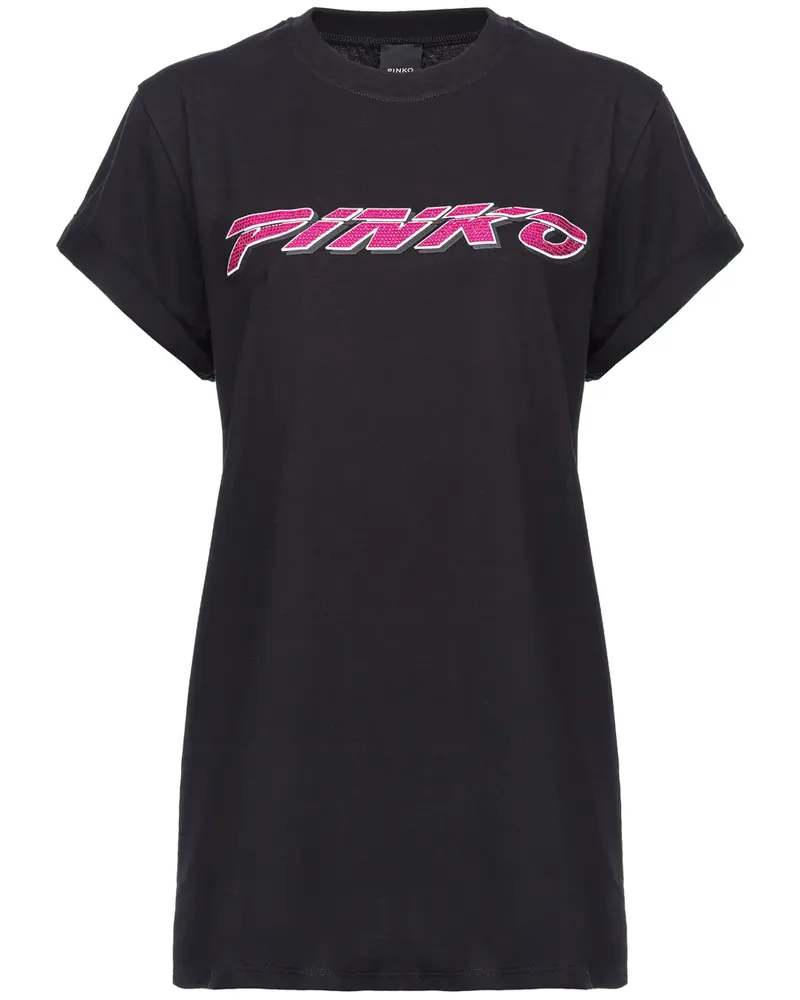 Pinko T-Shirt mit Logo - Schwarz Schwarz