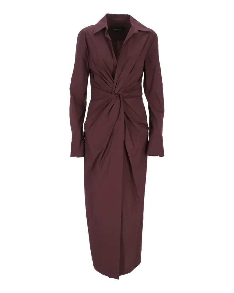 Federica Tosi twist-detail long-sleeve midi dress - Rot Rot