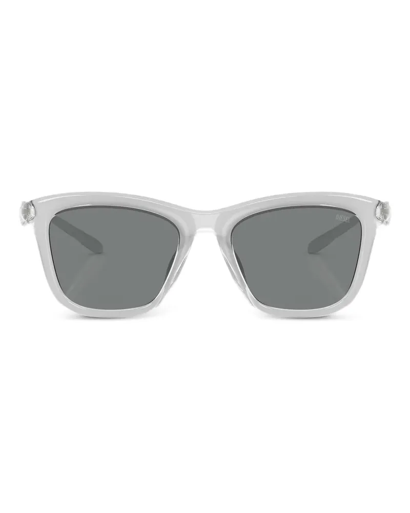 Diesel Sonnenbrille mit eckigem Gestell - Grau Grau