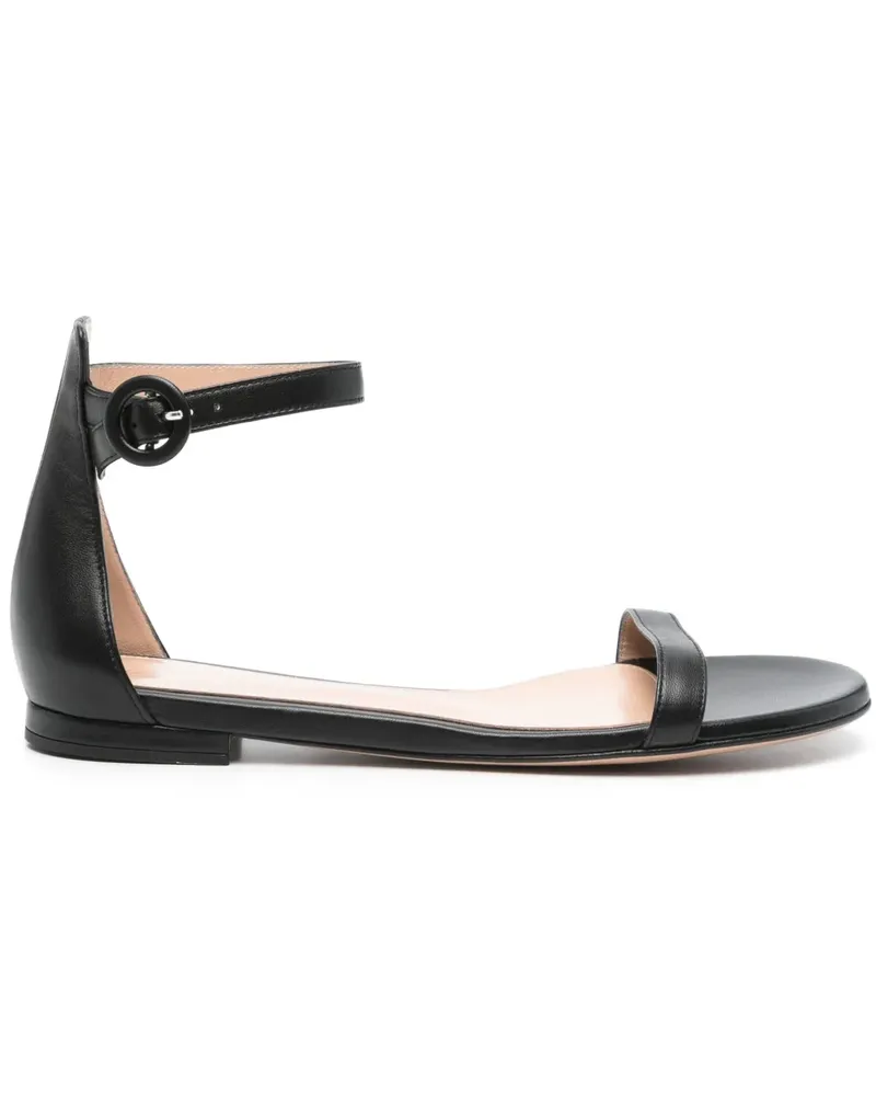 Gianvito Rossi Flache Sandalen - Schwarz Schwarz