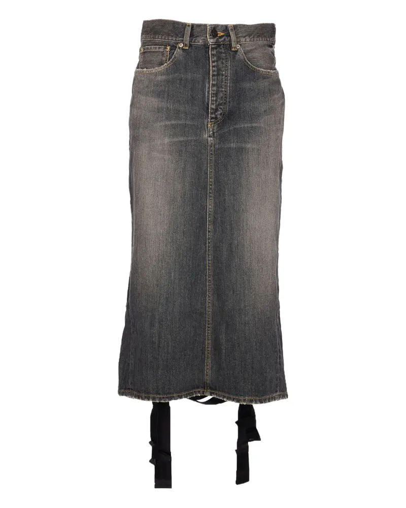 Balenciaga Jeansrock mit Schnürung - Grau Grau