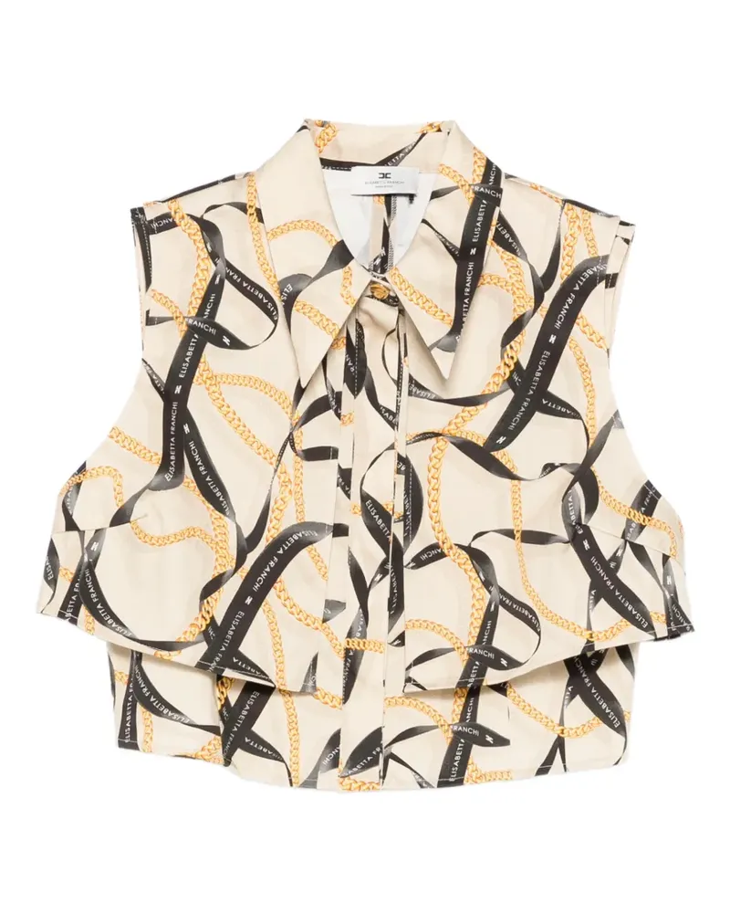 Elisabetta Franchi patterned crop top - Nude Nude