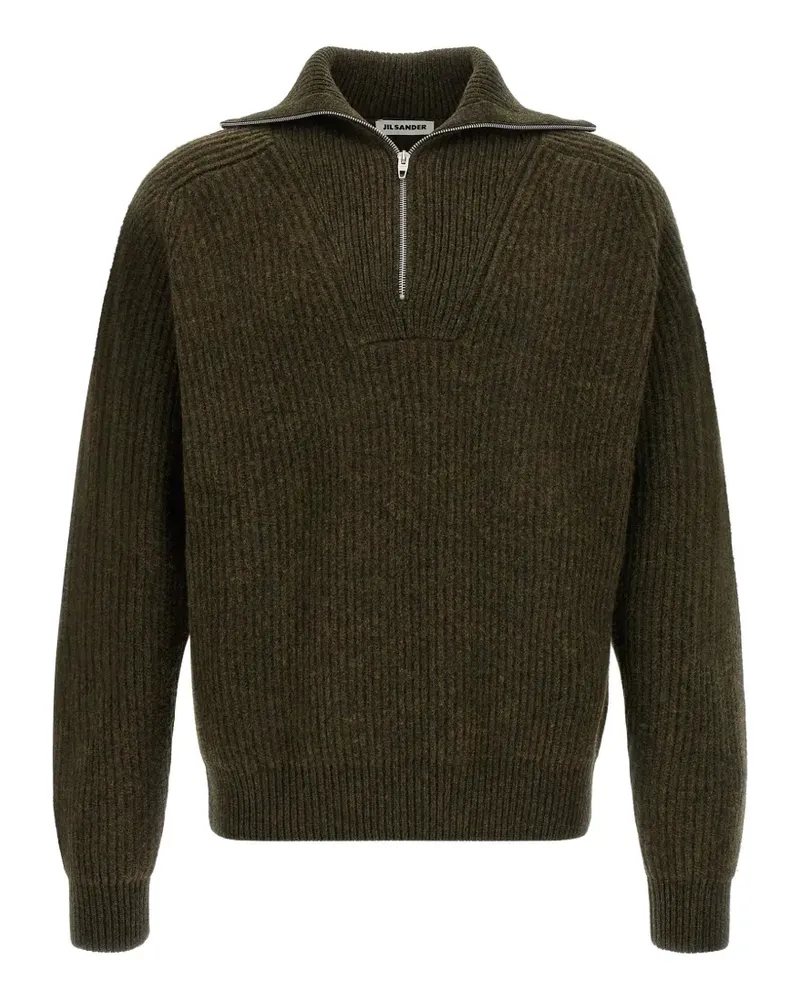 Jil Sander ribbed half-zip sweater - Grün Grün
