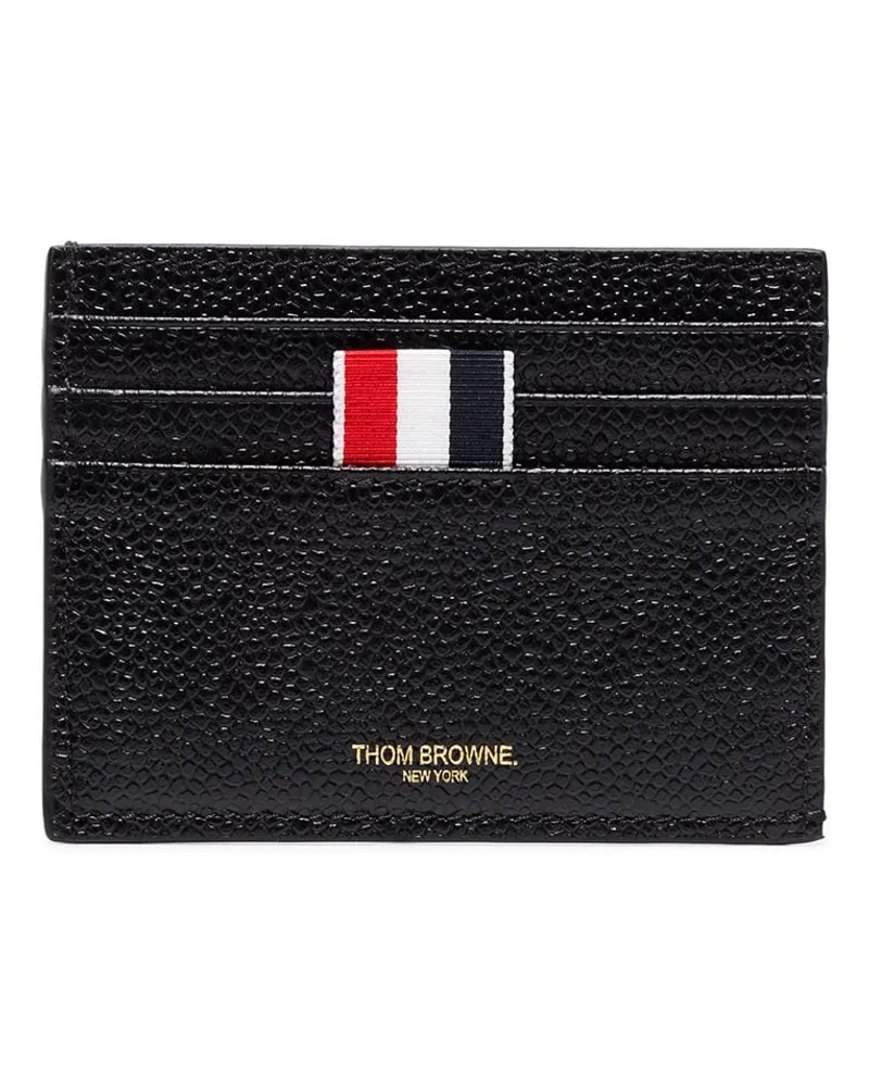 Thom Browne Kartenetui aus strukturiertem Leder - Schwarz Schwarz