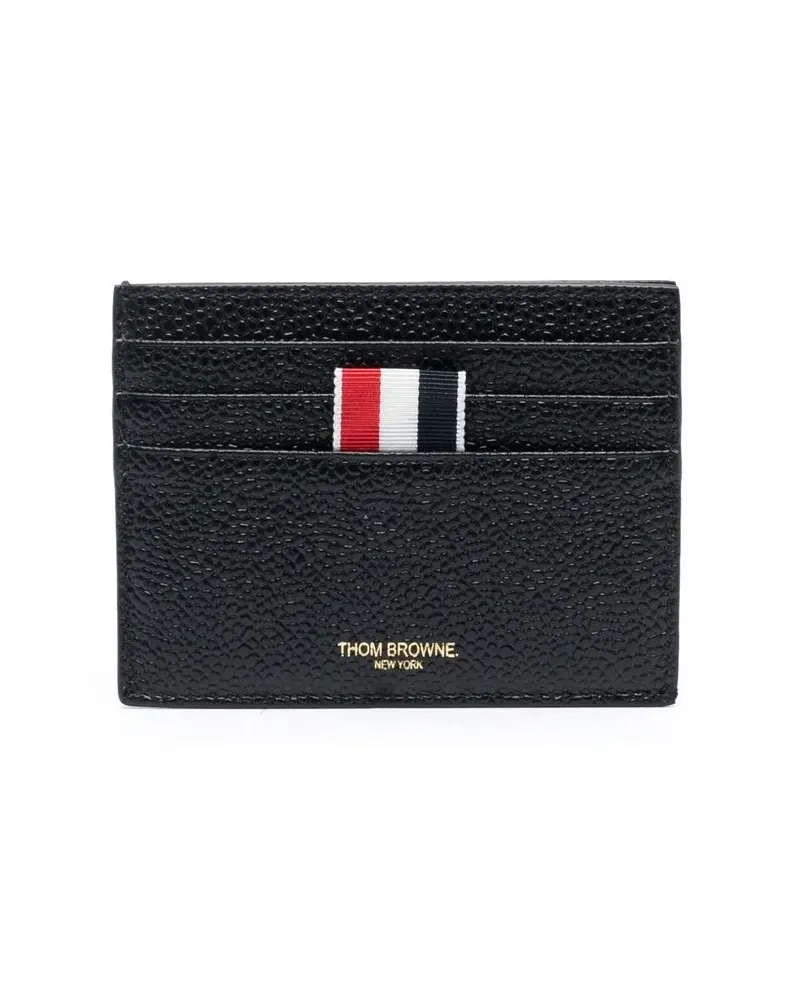Thom Browne Kartenetui aus gekörntem Leder - Schwarz Schwarz