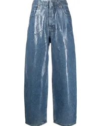 Maison Margiela Weite Jeans mit glänzendem Finish Blau