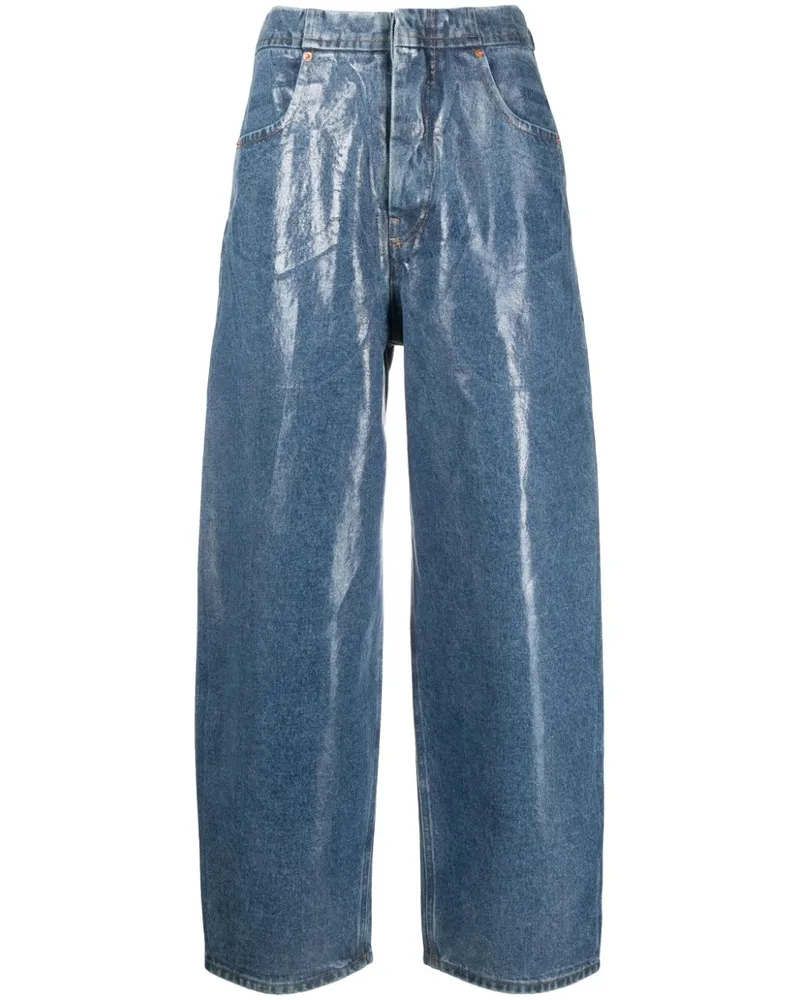 Maison Margiela Weite Jeans mit glänzendem Finish Blau