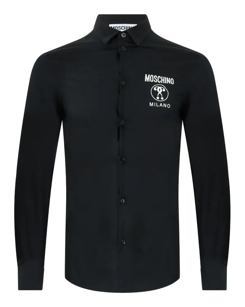 Moschino logo-print long-sleeve shirt - Schwarz Schwarz