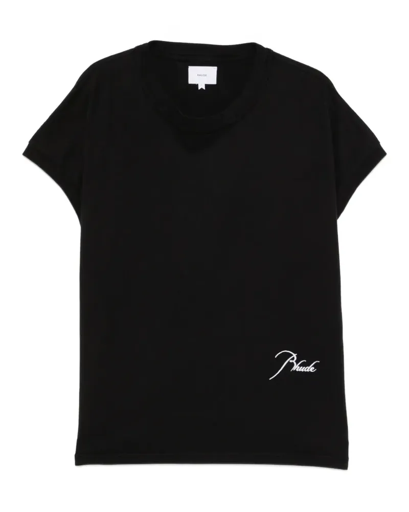 RHUDE T-Shirt mit Stickereien - Schwarz Schwarz