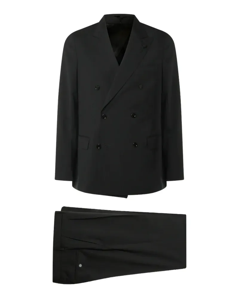 LARDINI double-breasted wool suit - Schwarz Schwarz