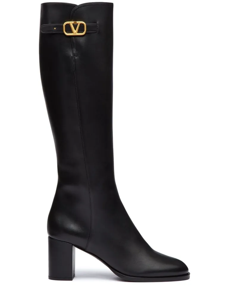 Valentino Garavani Kniehohe VLogo Signature Stiefel 70mm Schwarz