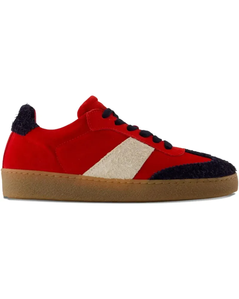 Samsøe & Samsøe Sneakers mit Einsätzen aus Lammleder - Rot Rot