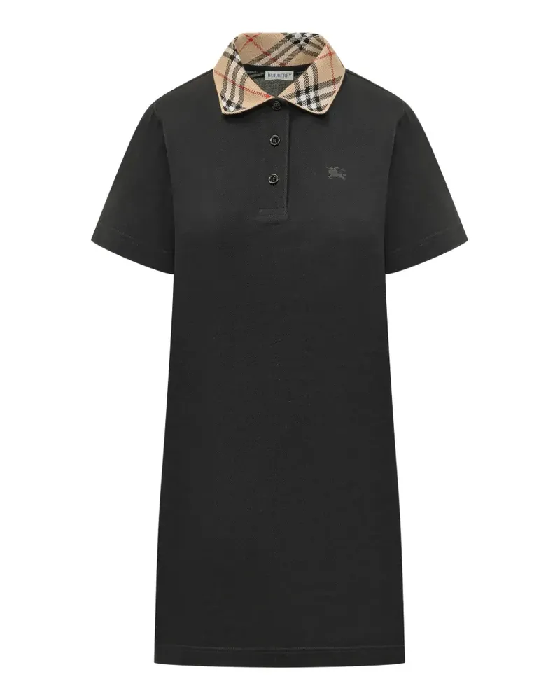 Burberry check-collar mini dress - Schwarz Schwarz