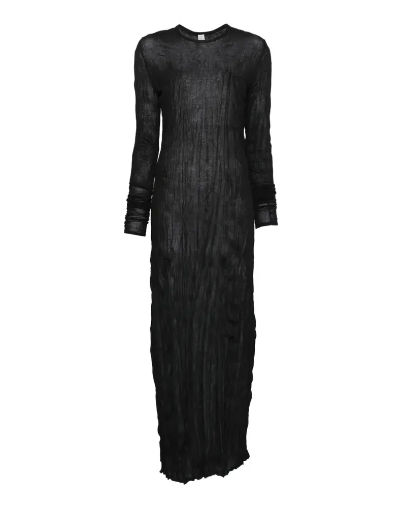 Totême crinkled long-sleeves maxi dress - Schwarz Schwarz