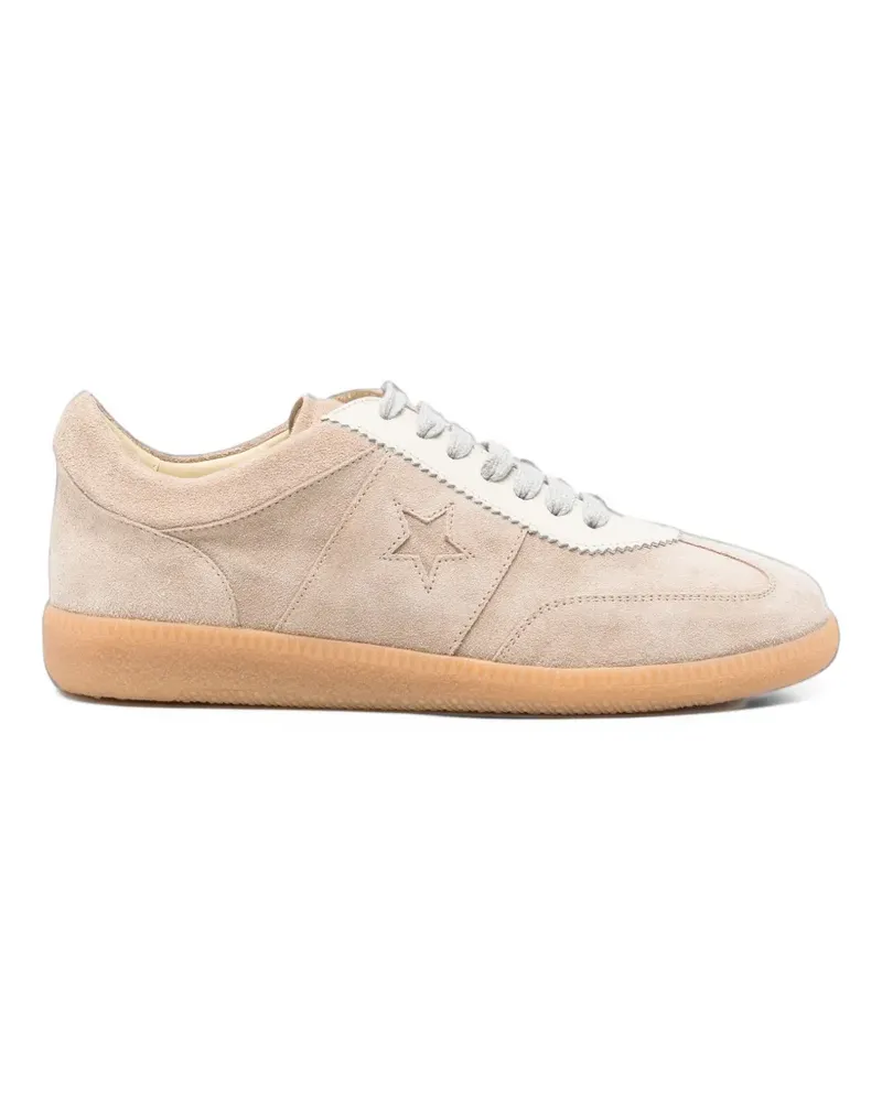 Lorena Antoniazzi star-patch suede sneakers - Nude Nude