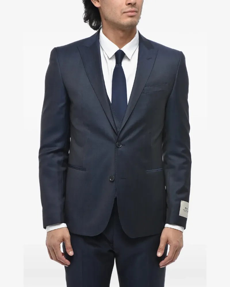 Corneliani peak-lapel virgin wool suit - Blau Blau