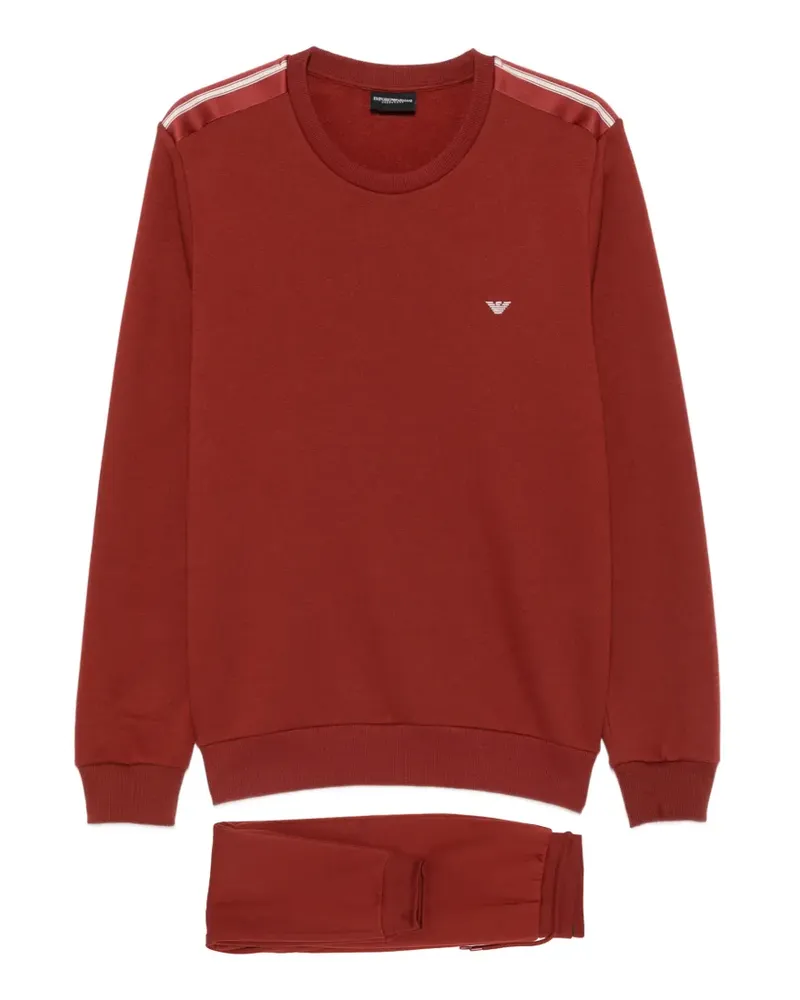 Emporio Armani Jogginganzug mit Logo-Stickerei und Streifenbesatz - Rot Rot