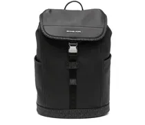 Schmaler Rucksack mit Klappe - Schwarz