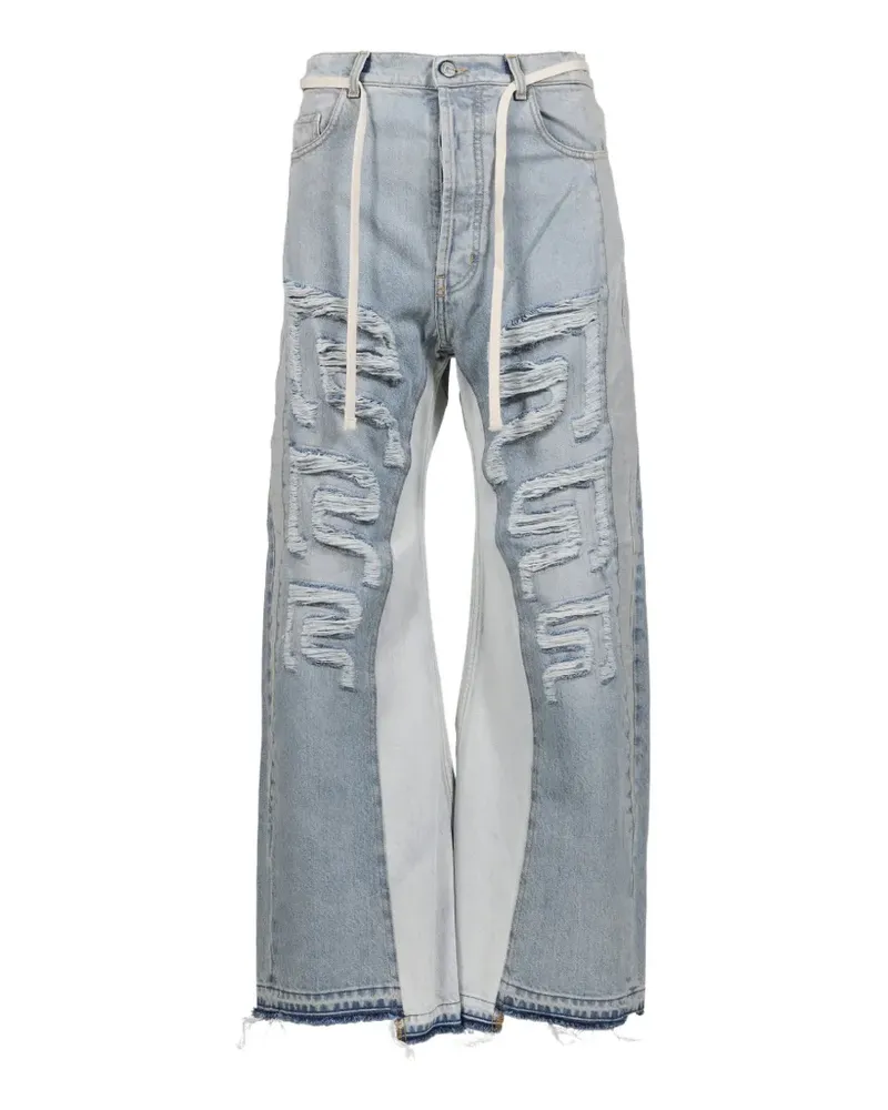 RRR123 distressed patchwork jeans - Blau Blau