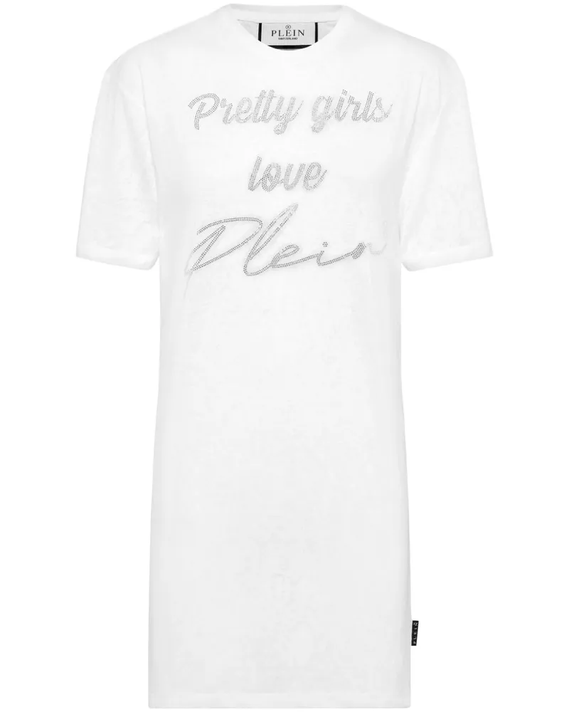 Philipp Plein T-Shirtkleid mit kurzen Ärmeln - Weiß Weiß