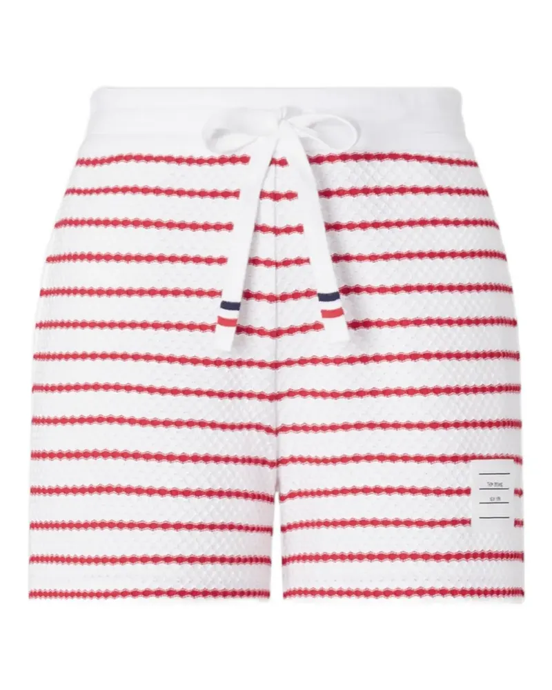 Thom Browne honeycomb-texture mini shorts - Weiß Weiß