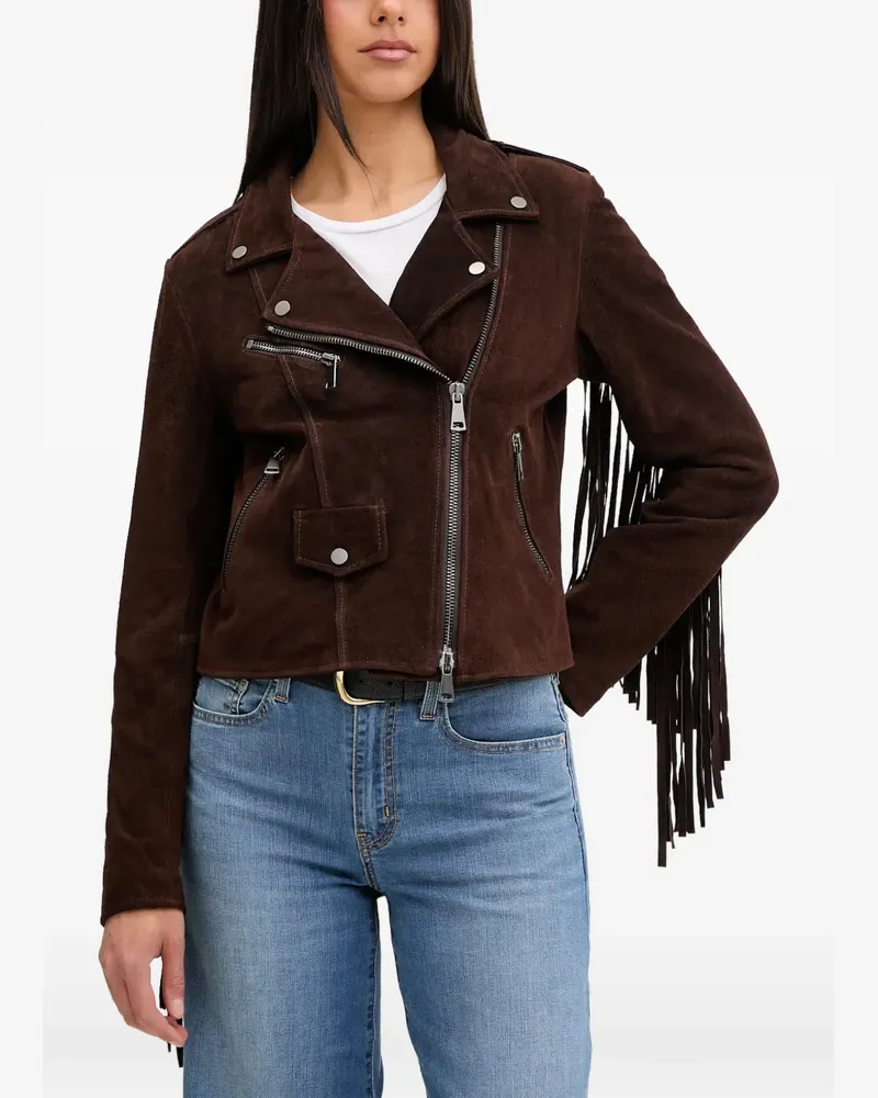 VICOLO Bikerjacke mit Fransen - Braun Braun