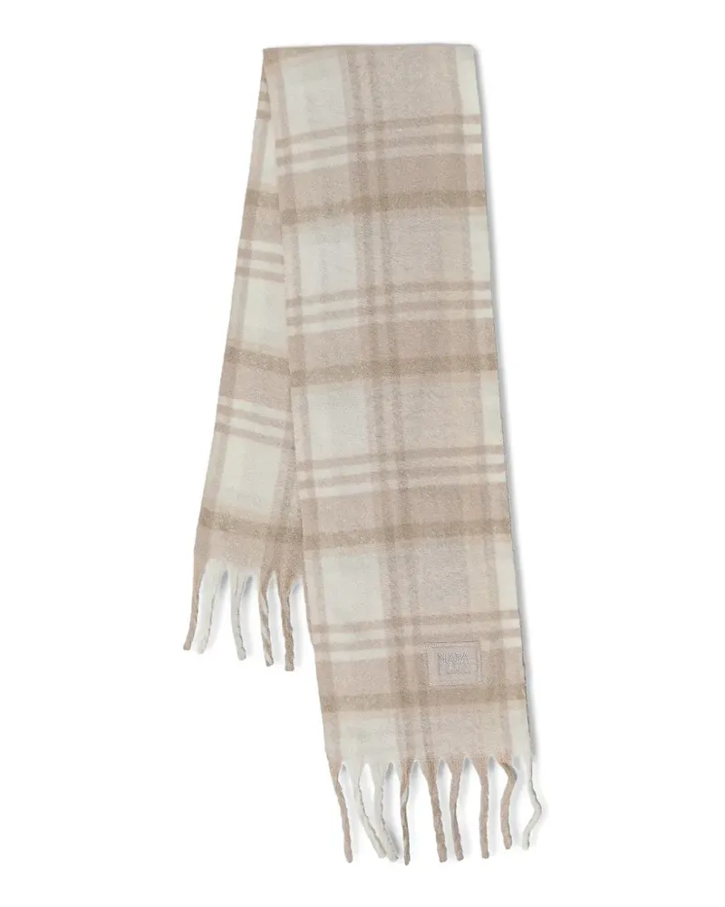 Napapijri Penia checkered fringed scarf - Nude Nude
