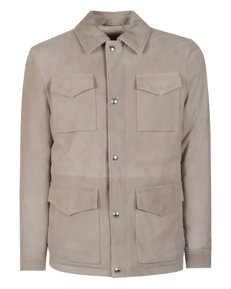 Eleventy Hemdjacke aus Wildleder - Nude Nude