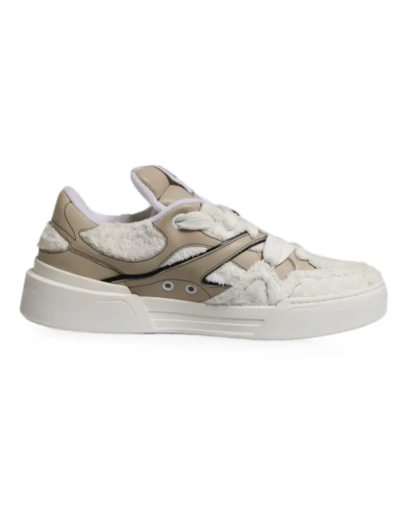 Dolce & Gabbana Sneakers mit Faux Shearling - Nude Nude