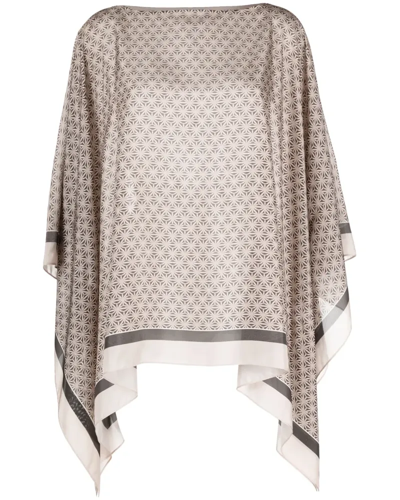 Brunello Cucinelli Geometrisch gemusterte Seidenkrawatte - Nude Nude