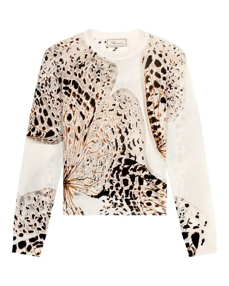 Blumarine butterfly-print T-shirt - Weiß Weiß